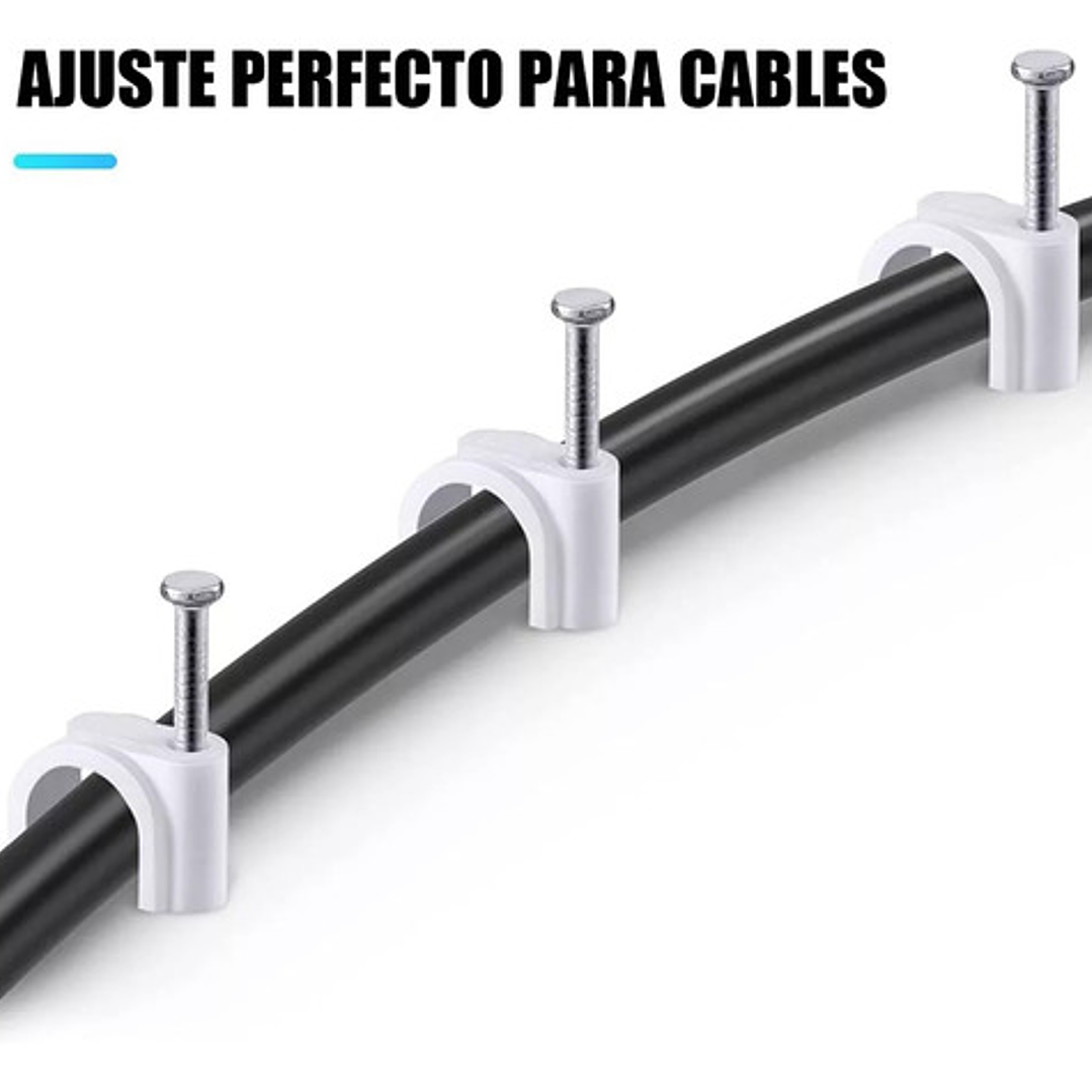 Grapa / Grampa Con Clavo Para Clip De Cable 8mm 34 Unidades 3