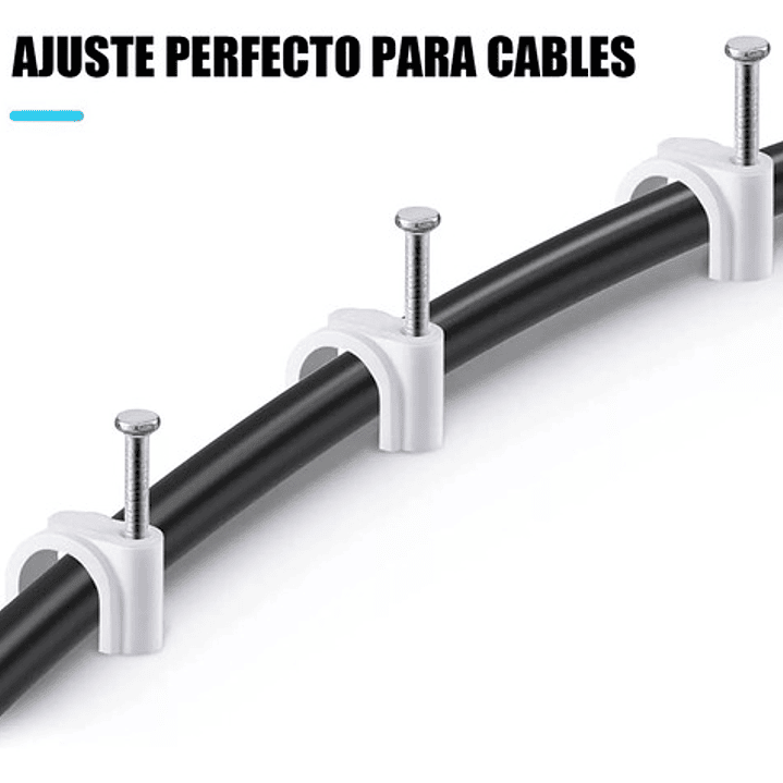 Grapa / Grampa Con Clavo Para Clip De Cable 8mm 34 Unidades 3