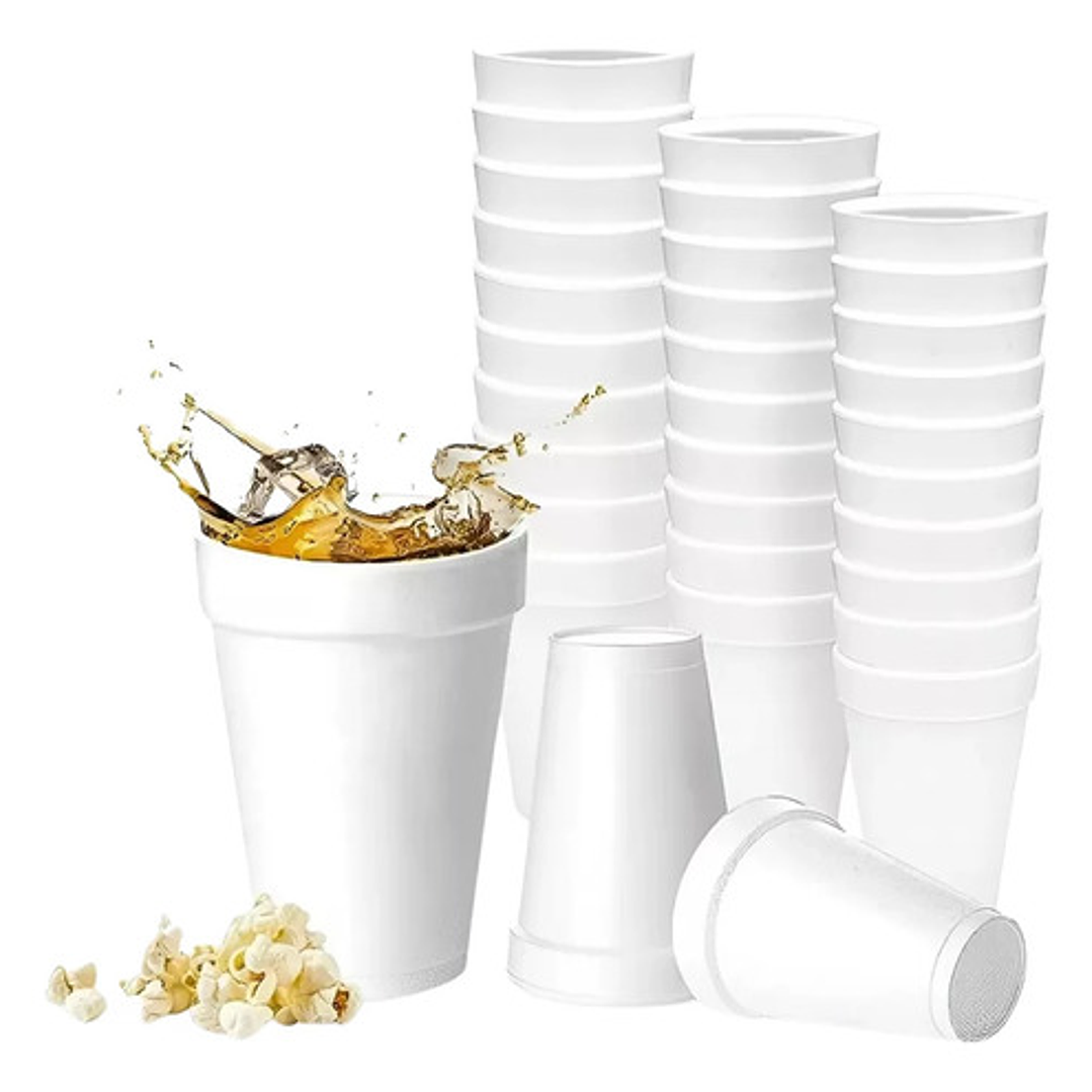Vaso Vasos Plumavit Blanco 8 Oz X 1000 Unidades 3