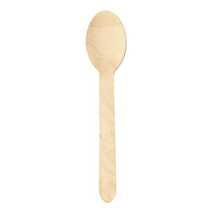 Pack 500 Cucharas Desechables Bambú Cubierto Ecológico Beige