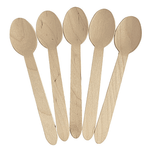 Pack 500 Cucharas Desechables Bambú Cubierto Ecológico Beige