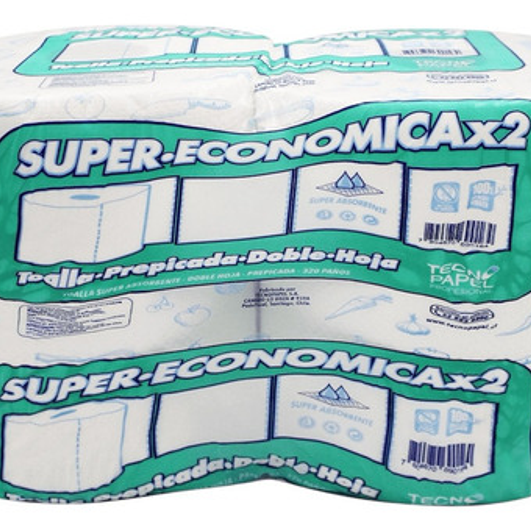 Toalla De Papel Doble Super Económica 2uni Tecnopapel Cocina 2