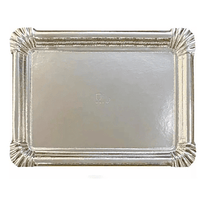 Set 25 Bandeja Base Rectangular 31x38 Cm Carton Plata