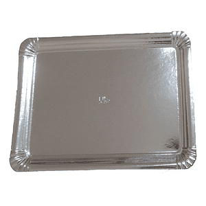 Set 25 Bandeja Base Rectangular 31x38 Cm Carton Plata