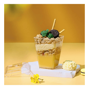 Vaso O Pocillos C/tapa 150 Ml Acrílico Postre X 10 Unidades