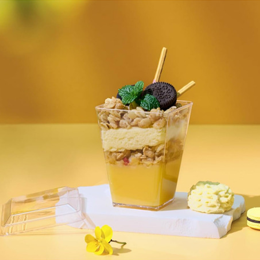 Vaso O Pocillos C/tapa 150 Ml Acrílico Postre X 100 Unidades 2