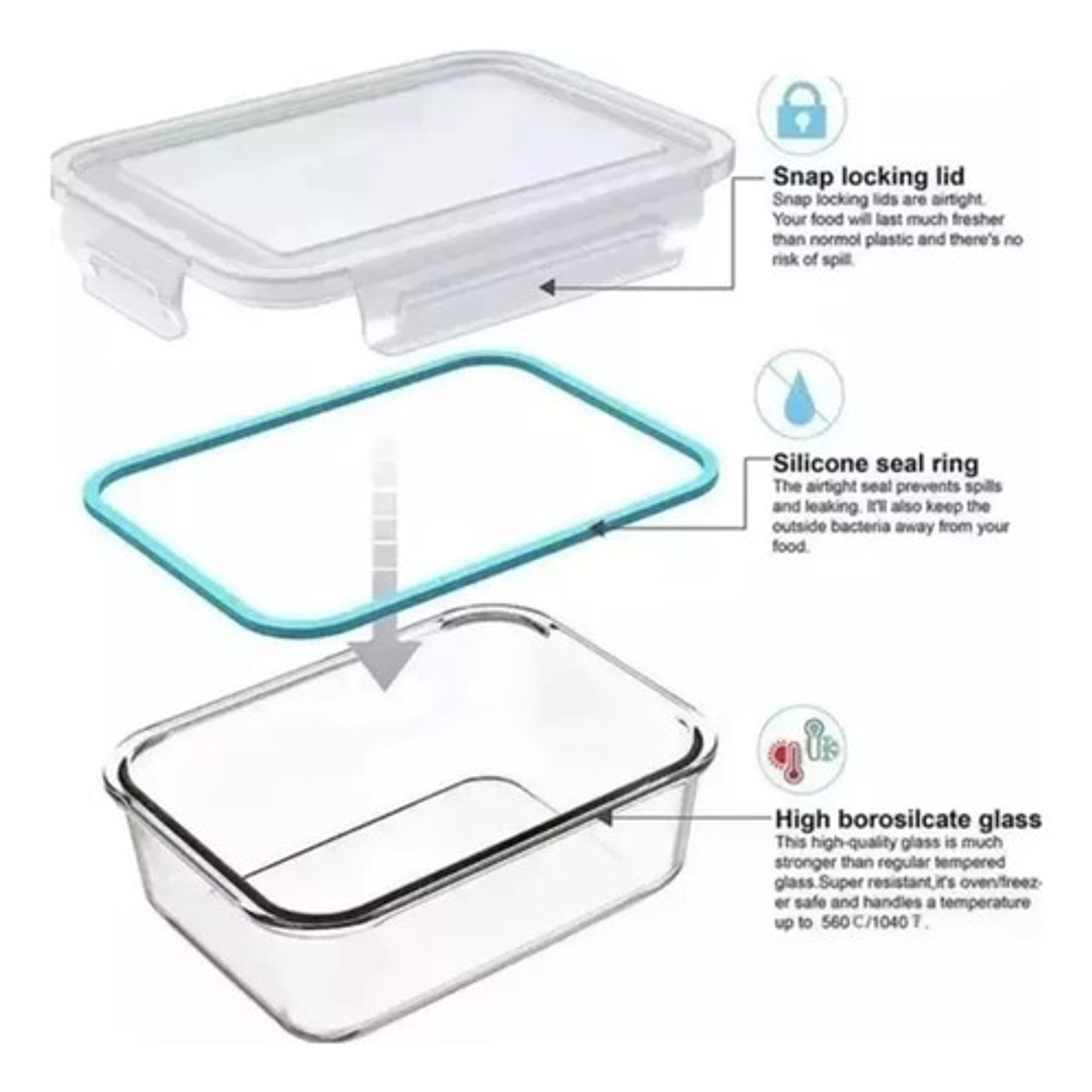 3 Taper Contenedores Herméticos De Alimento Allegra 750ml 3