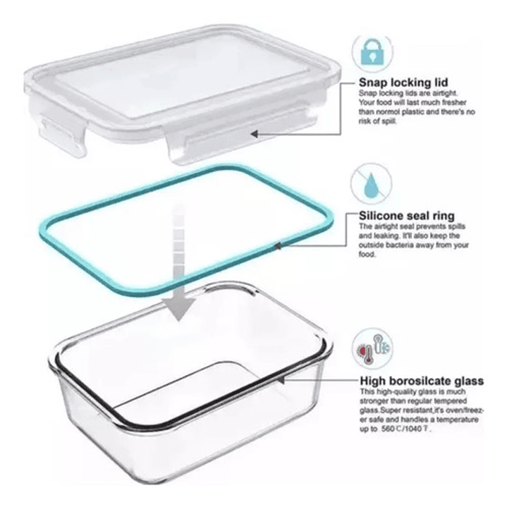 3 Taper Contenedores Herméticos De Alimento Allegra 750ml 3