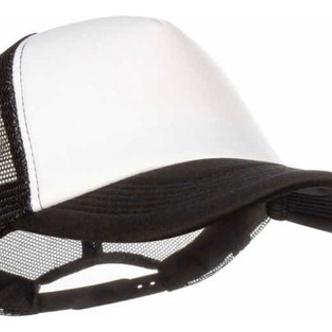 Gorro Jockey Malla Básico Estampar O Bordado Negra- Blanca 1