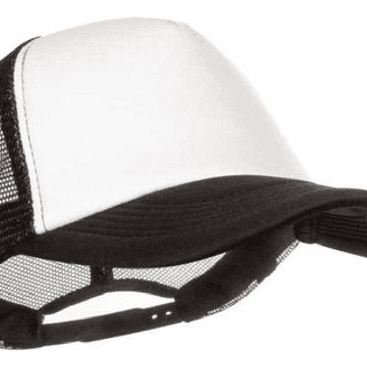 Gorro Jockey Malla Básico Estampar O Bordado Negra- Blanca 1