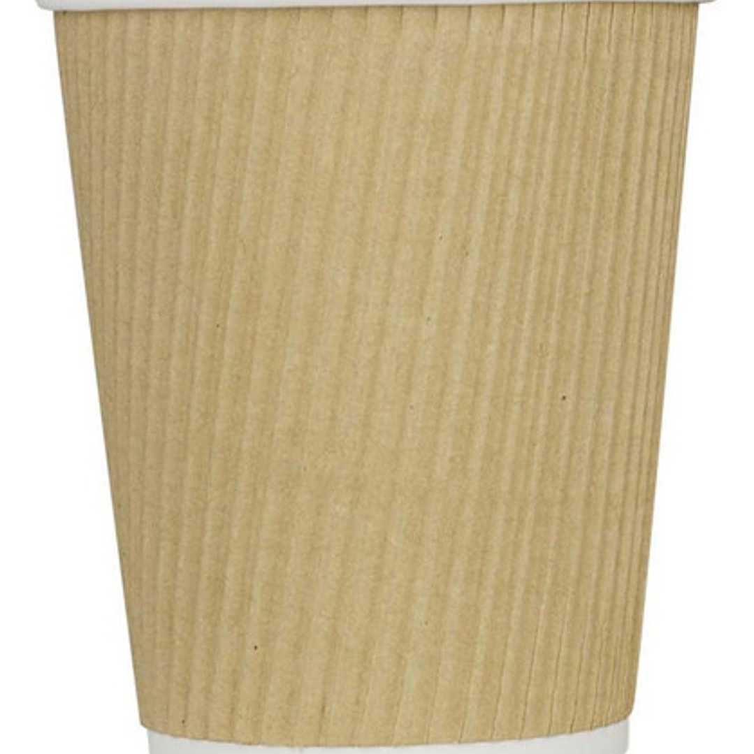 Vaso Kraft Ripple Funda Borde Blanco 16oz X 500 Unidades 2
