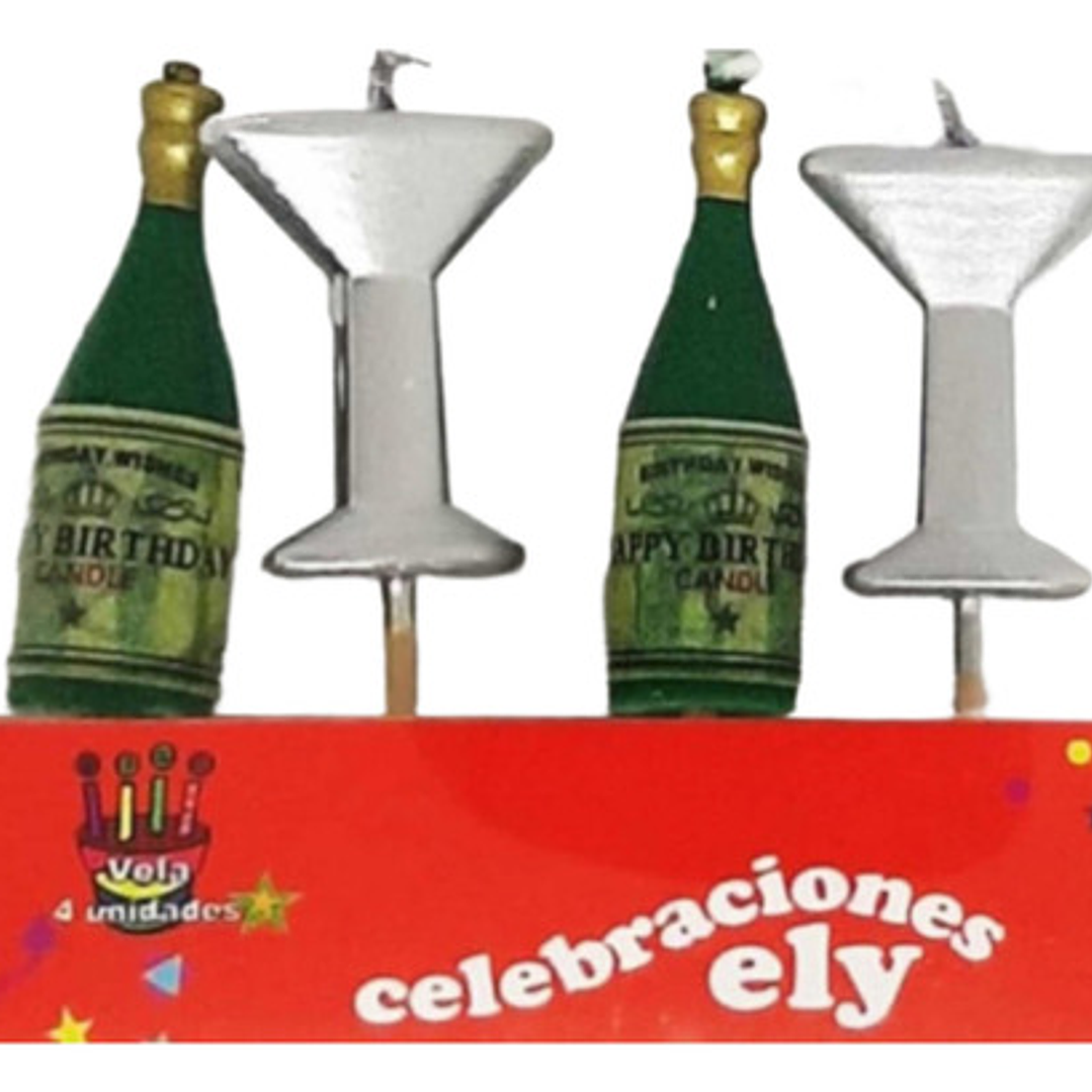 Vela Velas Para Celebración Happy Champane X 10 Pack 1
