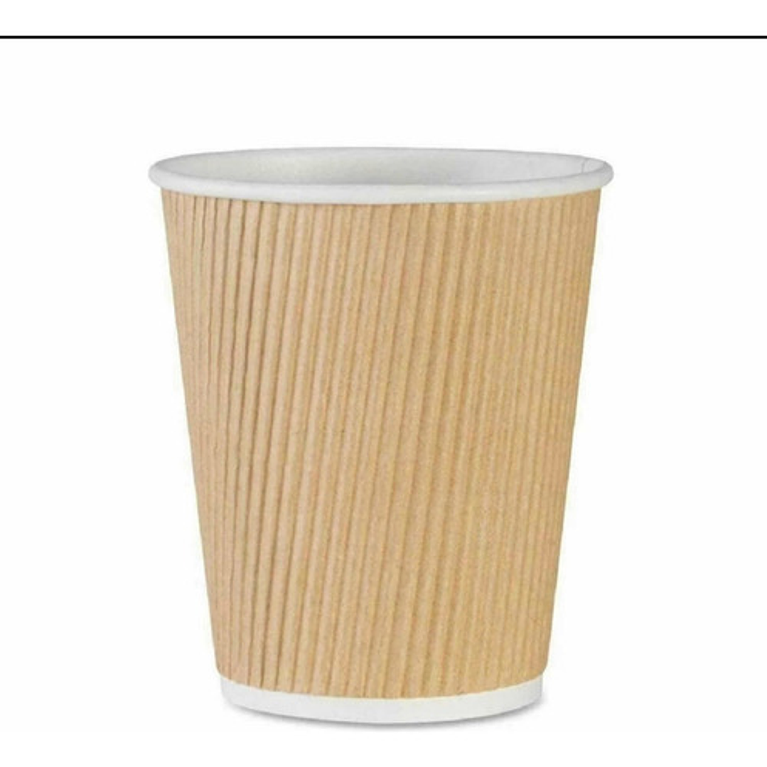 Vaso Kraft Ripple Funda Borde Blanco 12 Oz X 50 Unidades 3
