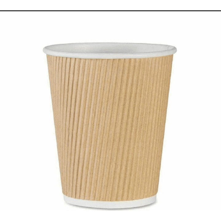 Vaso Kraft Ripple Funda Borde Blanco 12 Oz X 50 Unidades 3