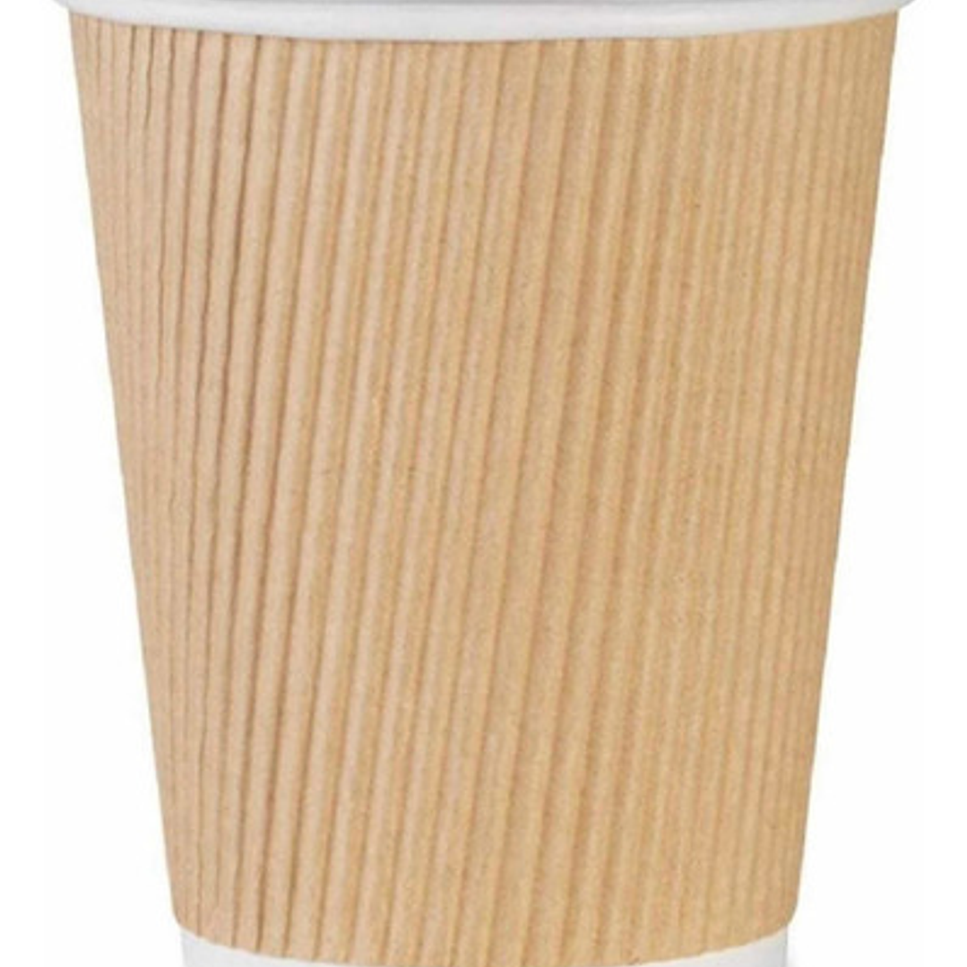 Vaso Kraft Ripple Funda Borde Blanco 12 Oz X 50 Unidades 6