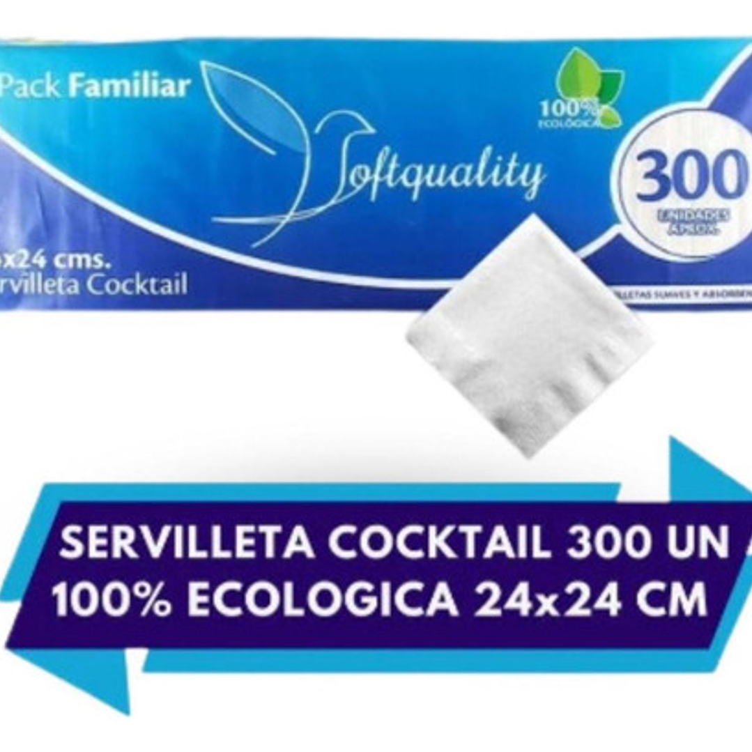Pack De 10 Servilletas Cocktail Softquality 300 Unidades 3