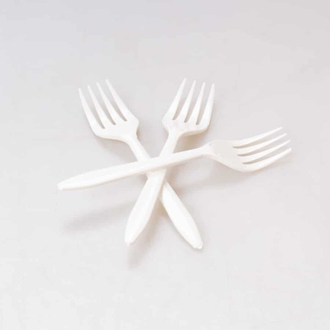 X1000 Tenedores Blancos Desechables 14 Cm 3