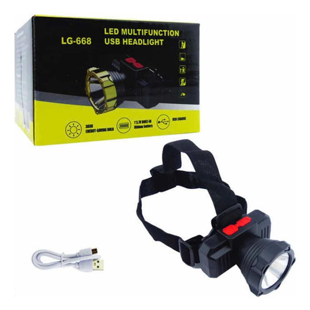 Linterna Led Minero Frontal Recargable 3030 Energy 13.7v 1