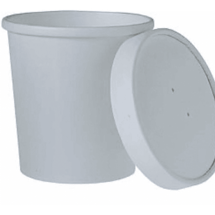 Pote Contenedor Polipapel Blanco 26 Oz C/tapa X 25 Unidades 2
