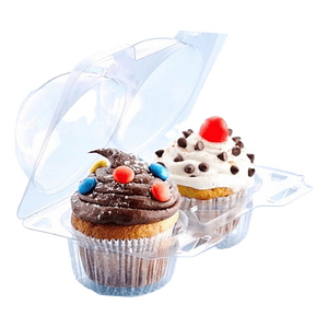 Porta Cupcake Plástico 2 Porciones X 50 Unidades