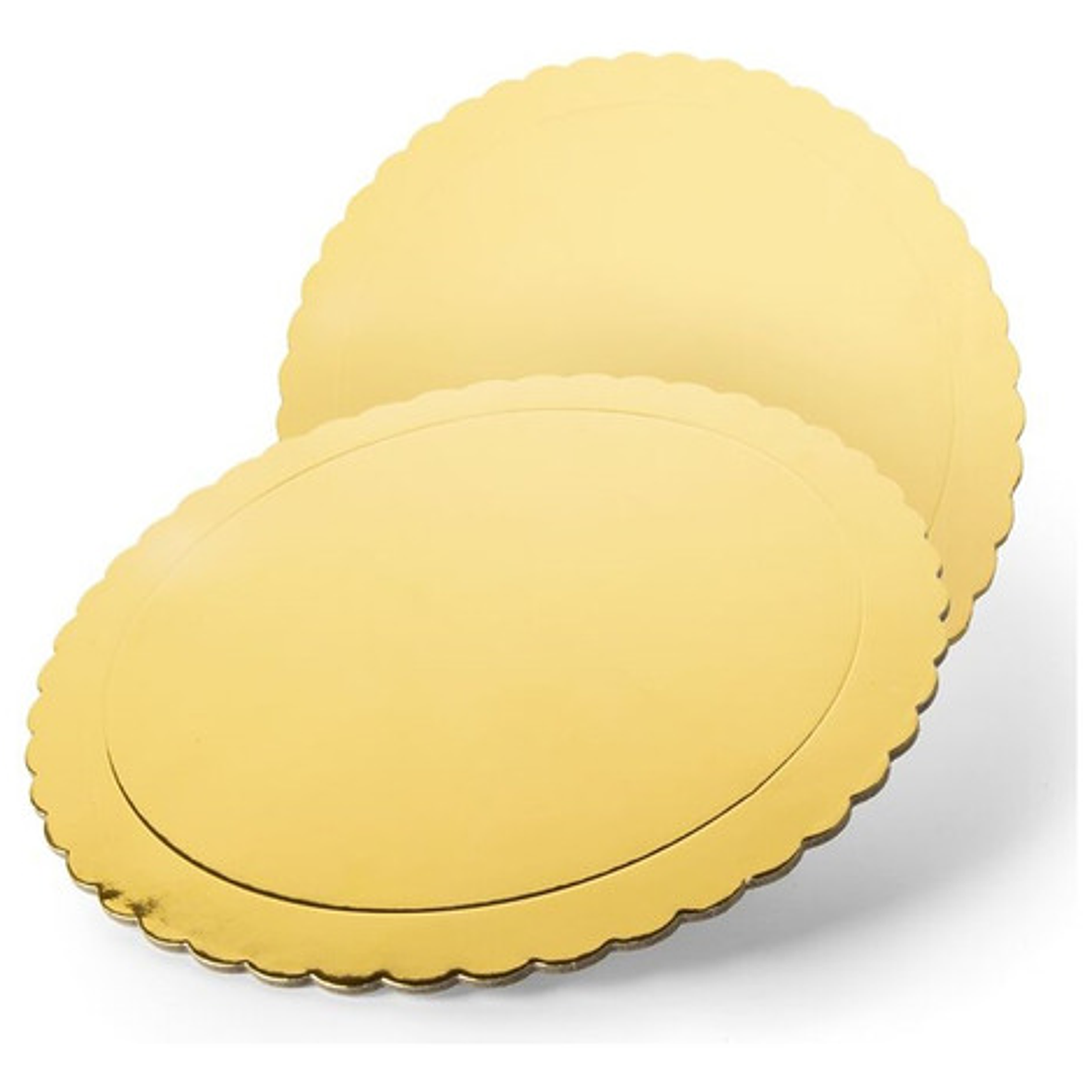 Set 50 Base Disco Torta Bandeja Oro Dorado 26 Cm Reposteria 1