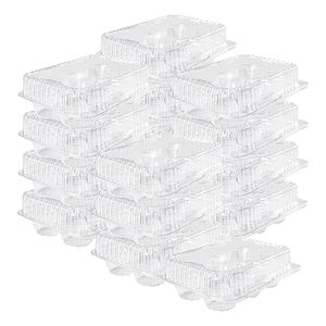 X200 Envase Transparente Porta Cupcake 6 Cavidades Pet