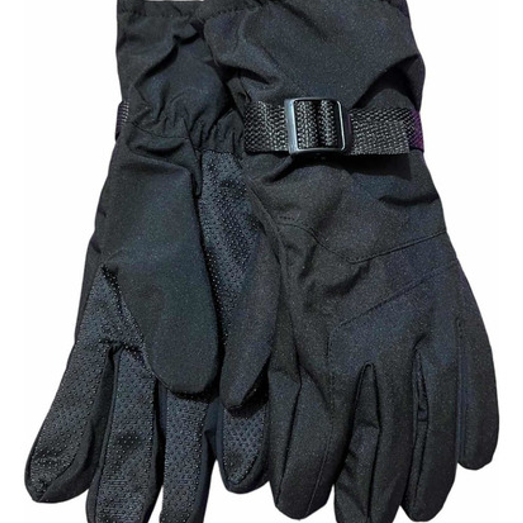 Par Guante Invierno Ciclismo Moto Negro Tela Chiporro 1