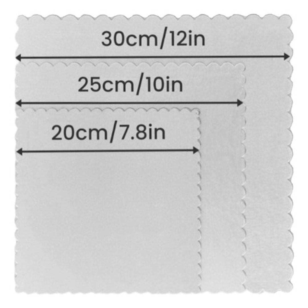 Pack De 3 Bases Cuadradas Para Torta Discos 3