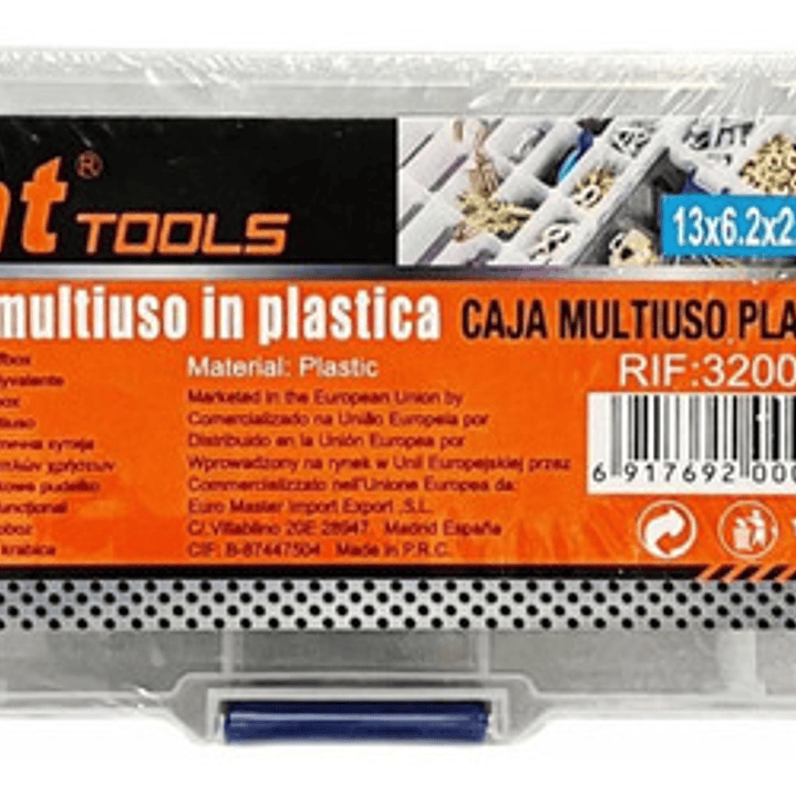 Caja Organizadora 10div 13x6.2x2cm Transp Mini Multiuso Color Transparente Liso 1
