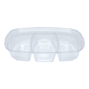 Contenedor Transparente 3 Divisiones Con Tapa