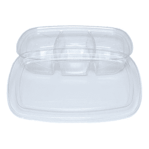 Contenedor Transparente 3 Divisiones Con Tapa