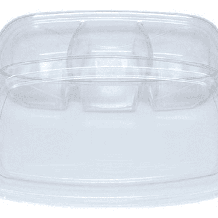 Contenedor Transparente 3 Divisiones Con Tapa 2