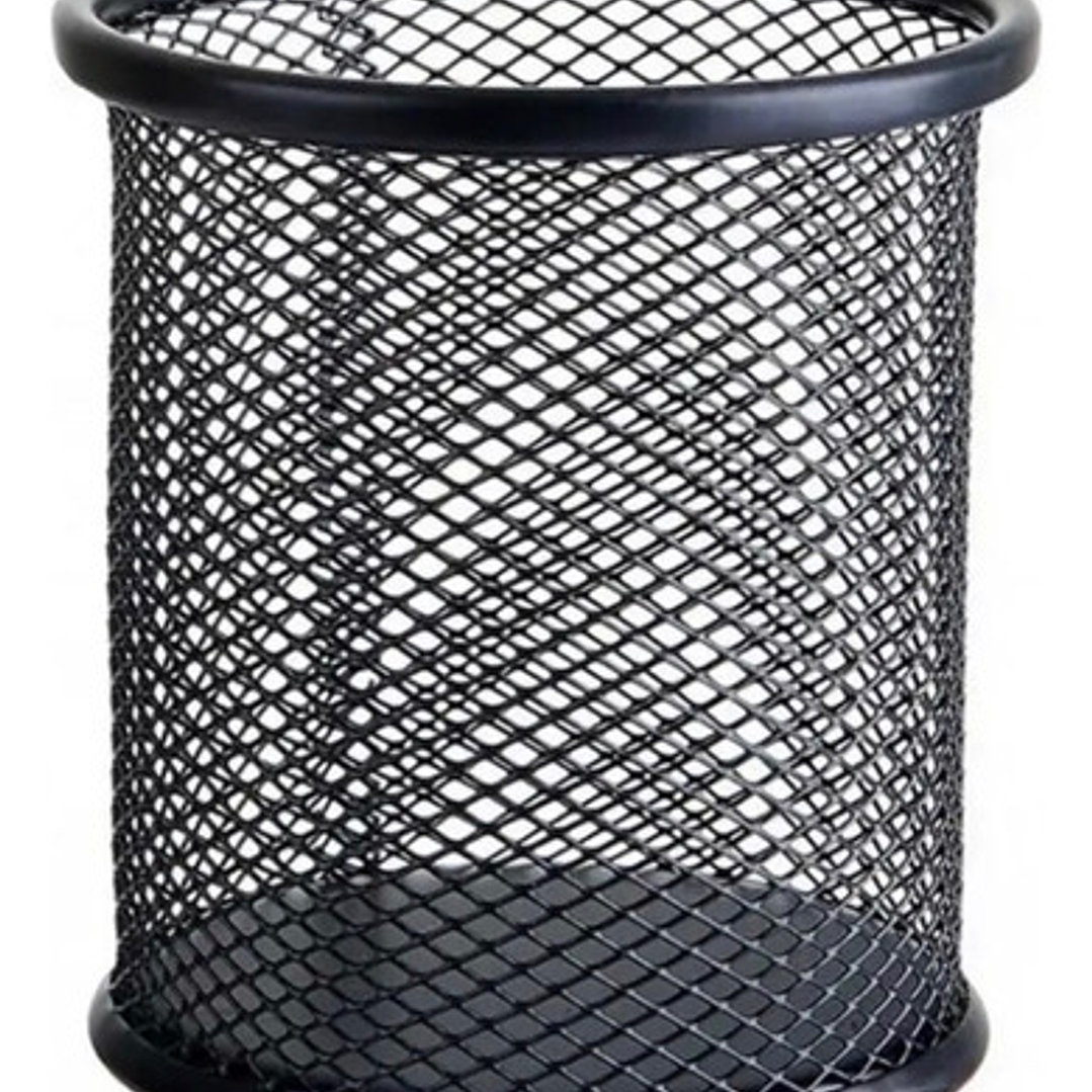 Porta Lápiz Rejilla Malla Negra Metálico 9x10 Cm Bolígrafos 1