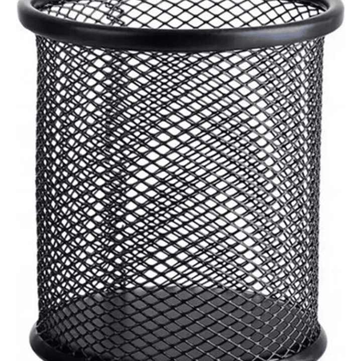 Porta Lápiz Rejilla Malla Negra Metálico 9x10 Cm Bolígrafos 1