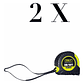 Pack 2 Huincha Cinta Metal Para Medir Retráctil 3 Mt - Miniatura 1