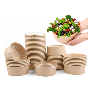 Envase Bowl Bamboo 1300 Cc X 50 Unidades Biodegradable
