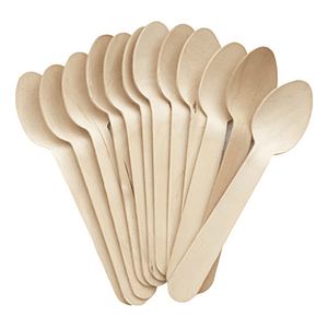 Cucharas De Madera 200 Unidades Marron Claro Cubiertos