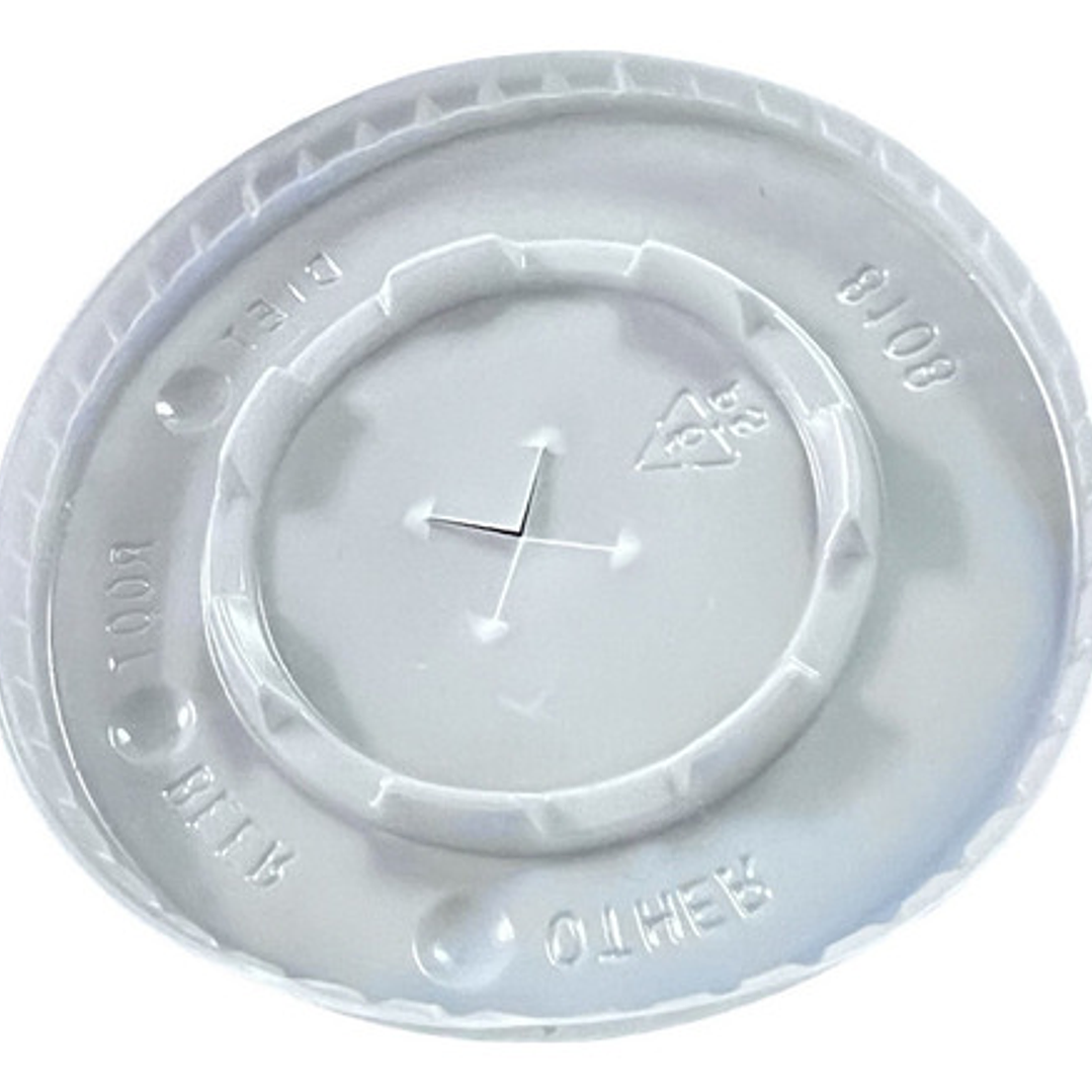 X1000 Tapa Plana Blanca Con Ranura Para Vaso Polipapel 80mm 3
