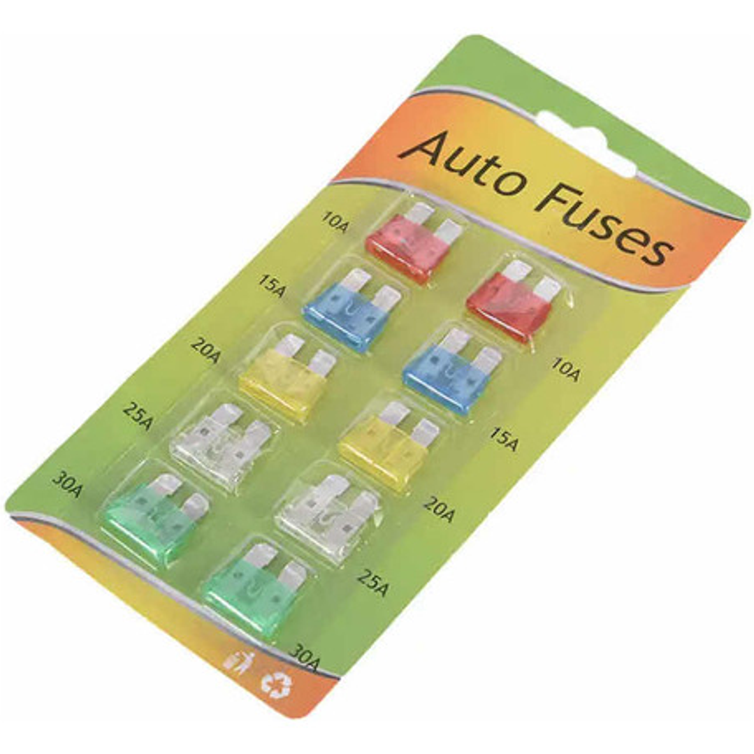 Kit 10 Fusible Para Auto Caja Fusibles Coche Automotriz 1