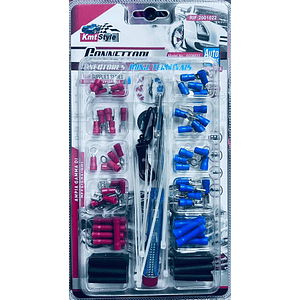 Kit Conectores + Terminales +probador De Corriente Auto 81pz