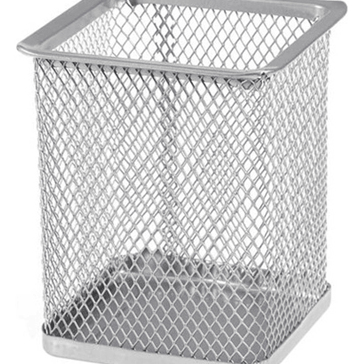 Porta Lapiz Portalapiz Bolígrafos Oficina Malla Gris Cuadra 1