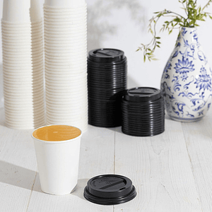 Tapas Negras Para Vaso Capuchino 12oz / 16oz X Caja 1000unid