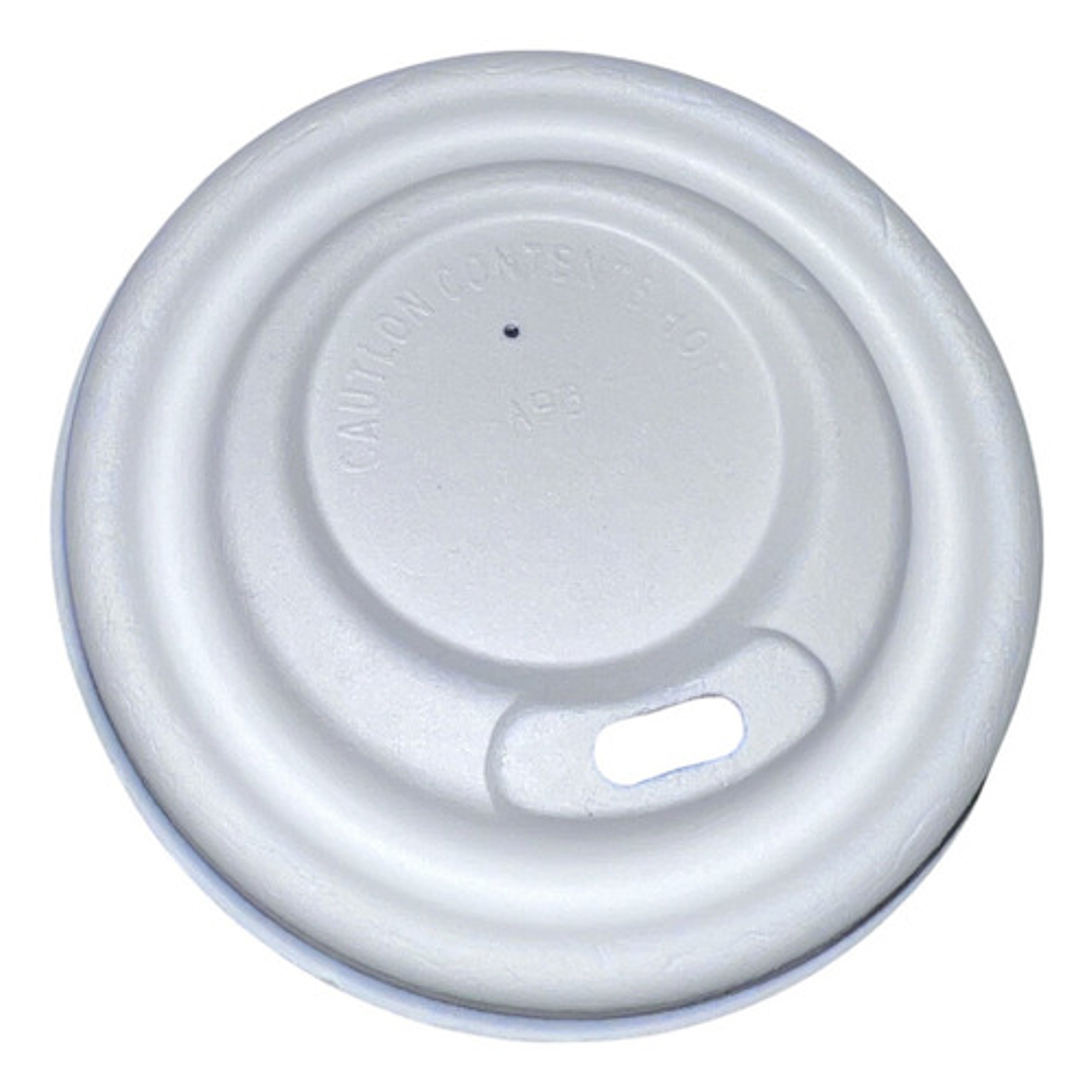 X1000 Tapa Para Vaso Café Bagazo Caña Bio Blanca 8oz 1