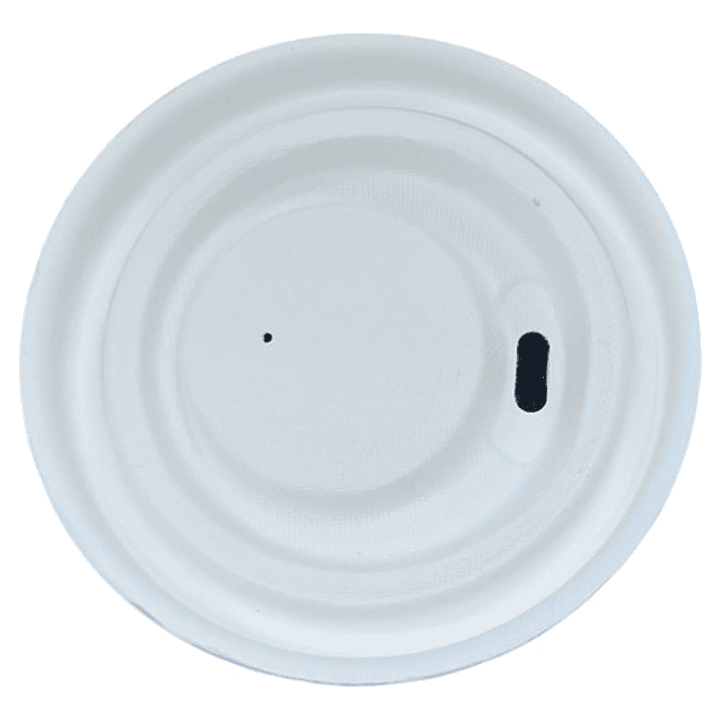 X1000 Tapa Para Vaso Café Bagazo Caña Bio Blanca 8oz 2
