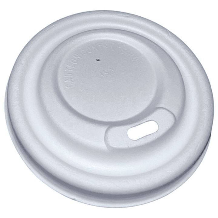 X1000 Tapa Para Vaso Café Bagazo Caña Bio Blanca 8oz 3