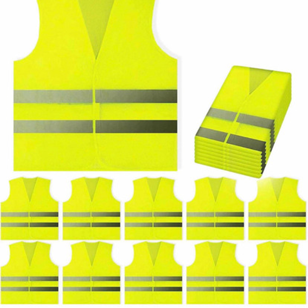 Pack 5 Chaleco Reflectante Seguridad Amarillo Reglamentario 1