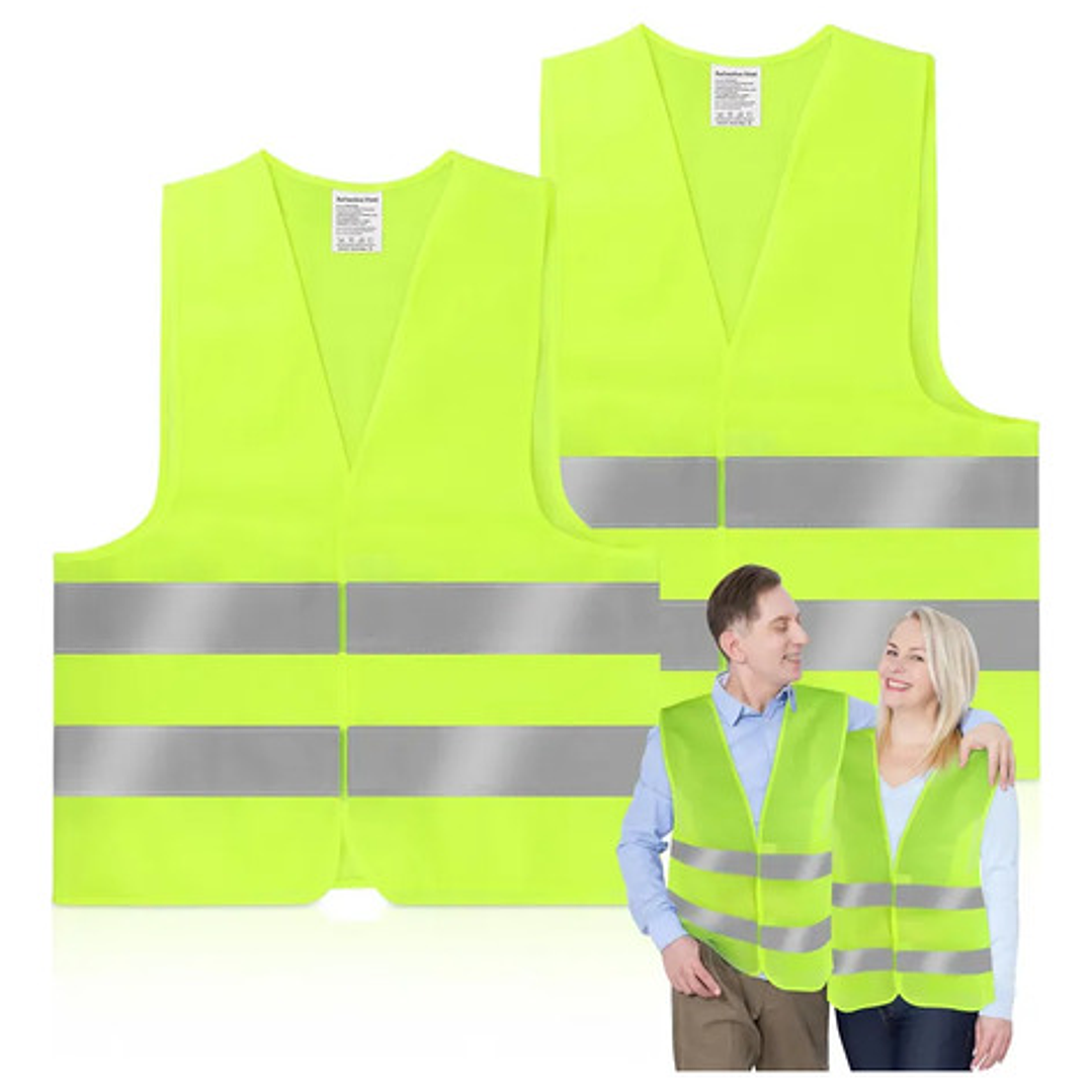 Pack 5 Chaleco Reflectante Seguridad Amarillo Reglamentario 2