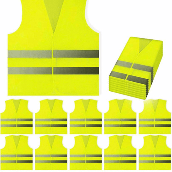 Pack 50 Chaleco Reflectante Seguridad Amarillo Reglamentario 1