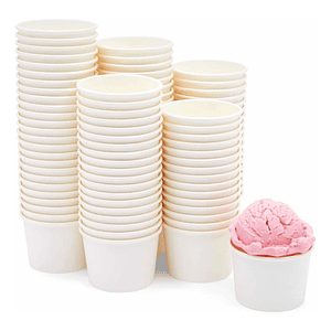 Pote Helado Polipapel Papel 6 Oz - 180cc,  100 Unidades