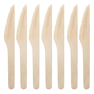 X5000 Cuchillos Cubiertos De Madera 16cm Desechables